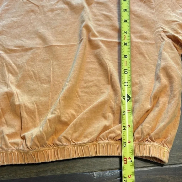 Aritzia Wilfred Free Mustard Yellow T-Shirt Tee Cinched Cropped Cotton XS - Picture 3 of 6